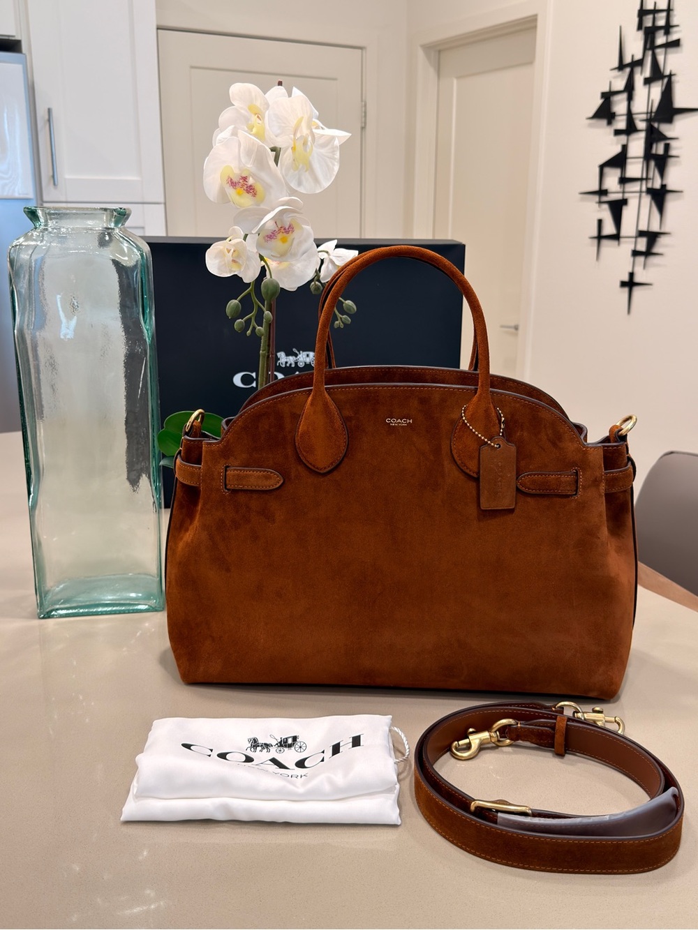 Soft Empire Carryall Bag 40 in Warm Brown Suede